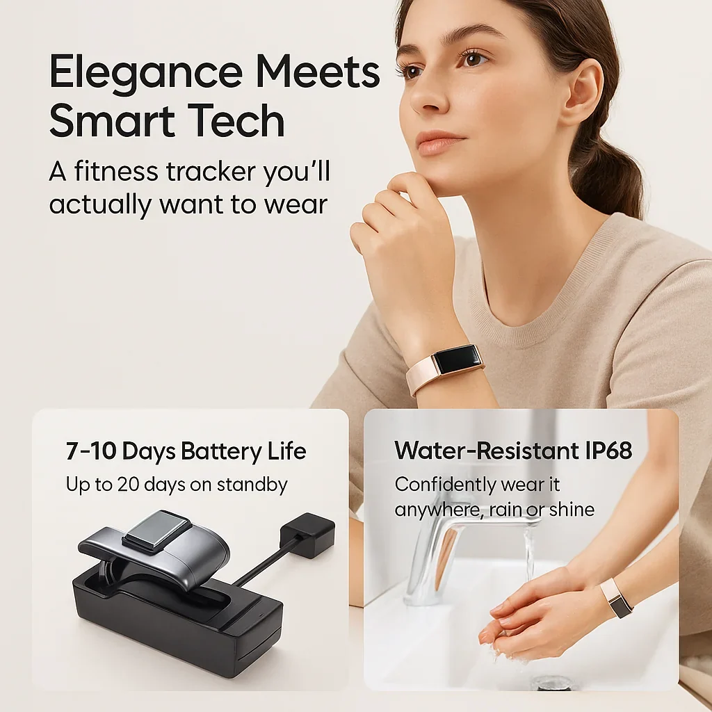 Aeloria™ fitness tracker worn on the wrist