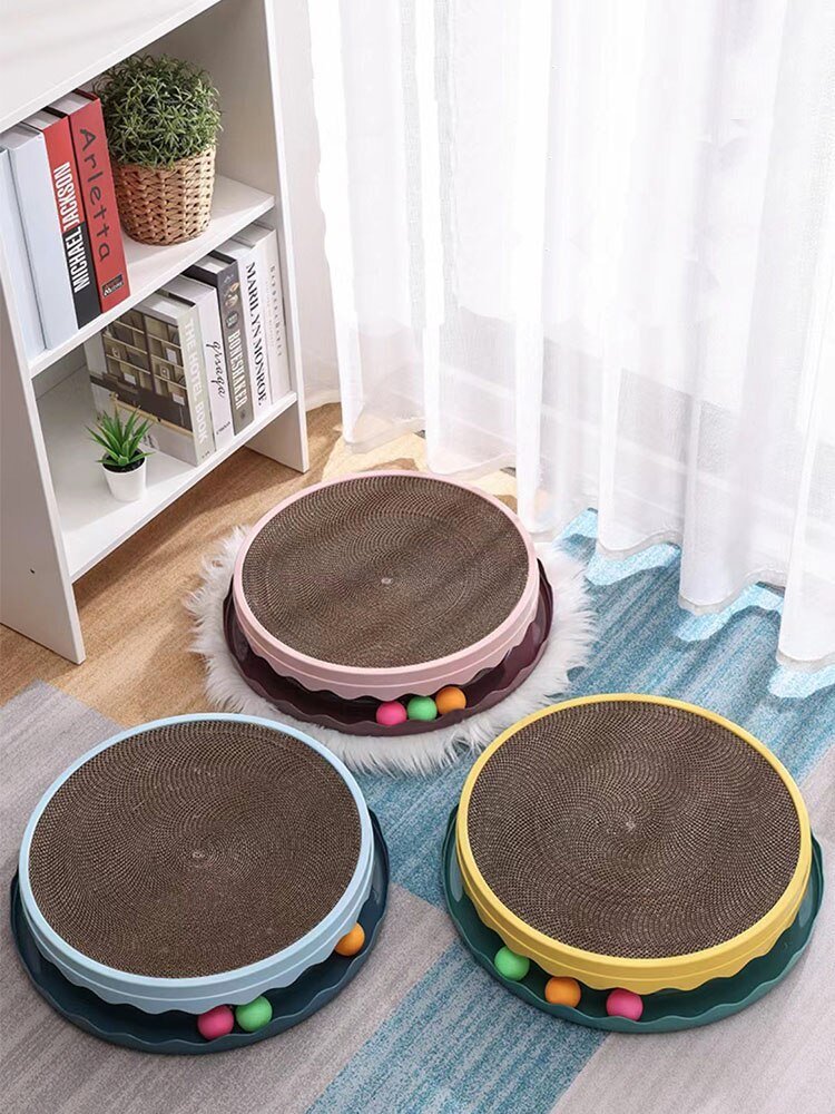 Premium Cat Scratch Board – Rolling Ball Activity Scratcher