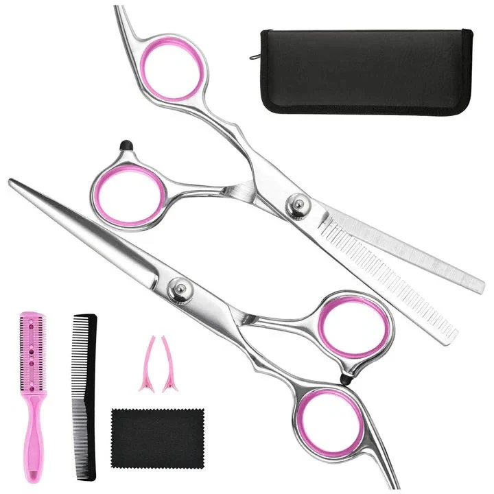 Straight cutting and thinning scissors for different hair textures