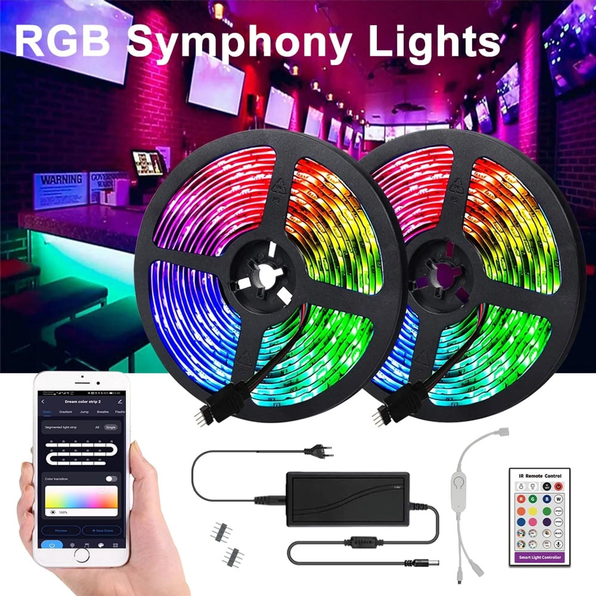 Cabinet & Strip Lights Flexible Rgb With Remote Control