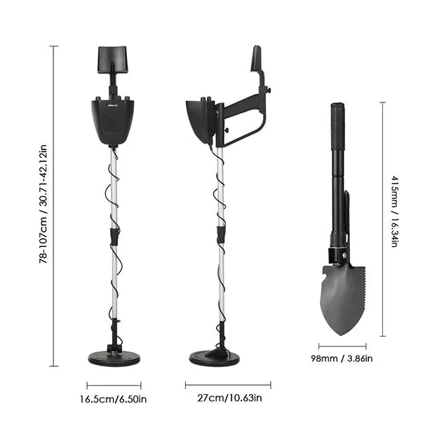 Professional Metal Detector | Helmet + Shovel
