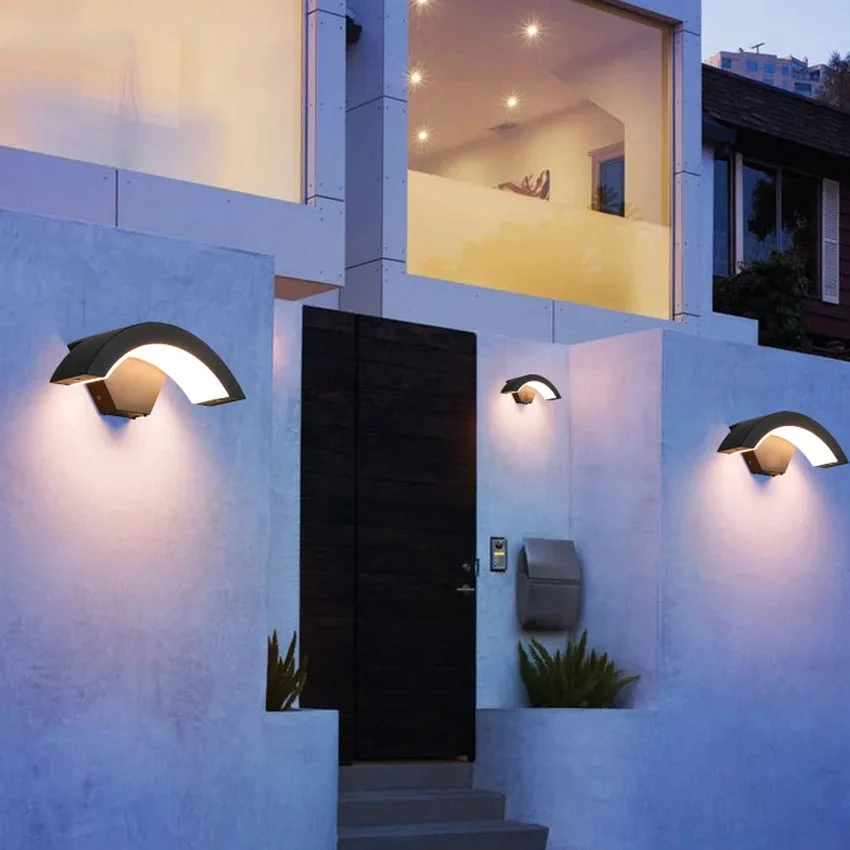 Motion Sensor Wall Light | Curved LED Security Sconce