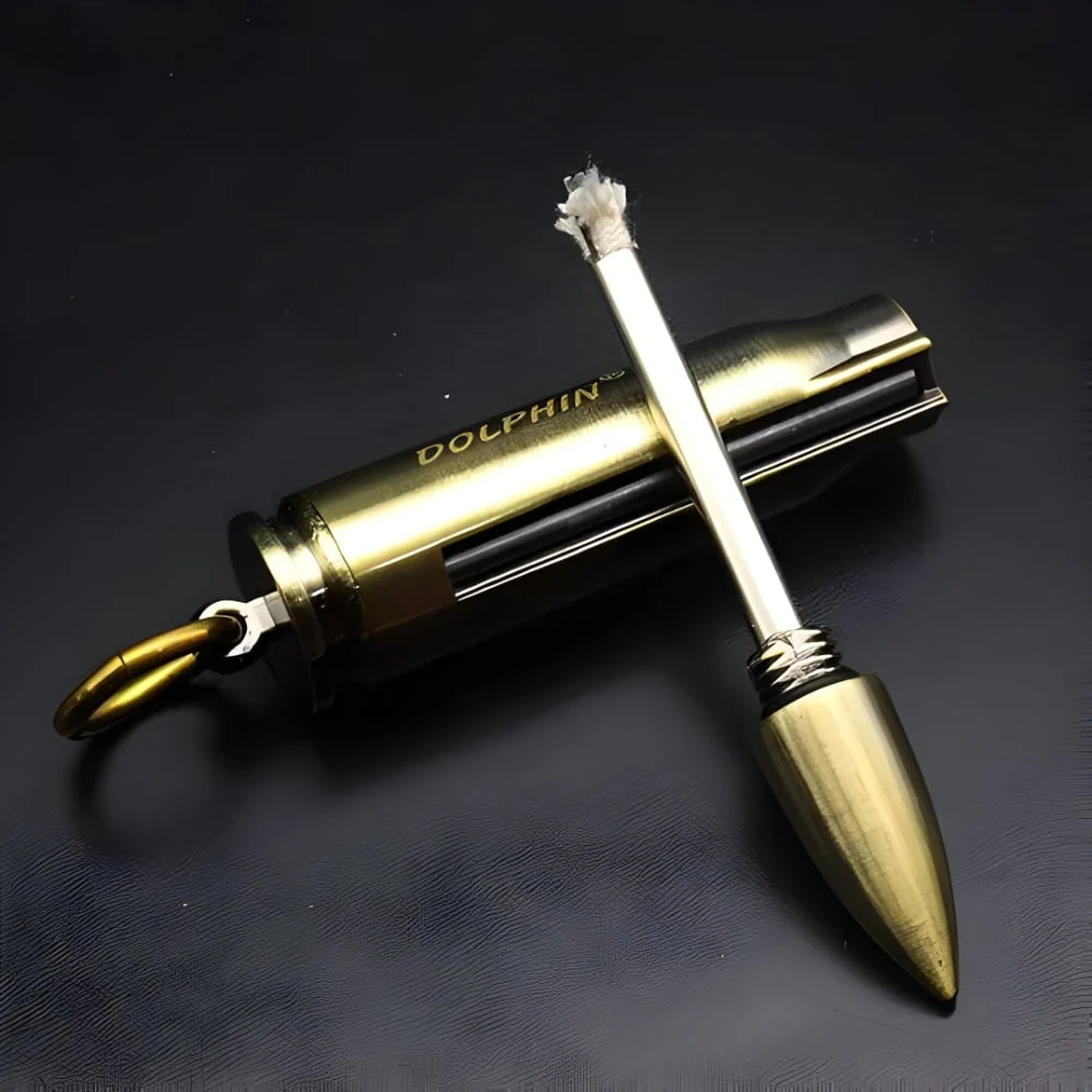 Permanent Match Lighter Reusable Metal Keychain