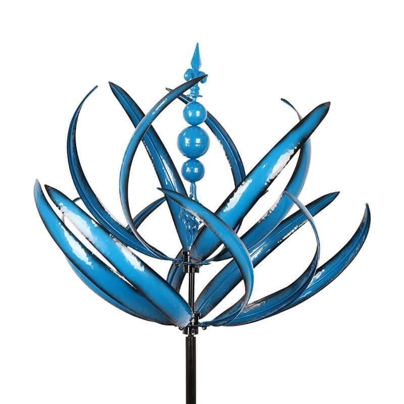 Kinetic Wind Spinner | Blue Metal Garden Art