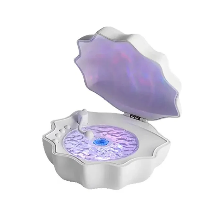 Shell Bluetooth Speaker with Night Light in a relaxed setting