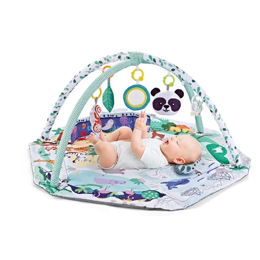 Baby Play Mat With 8-in-1 Sensory Development Centre And 6 Detachable Toys
