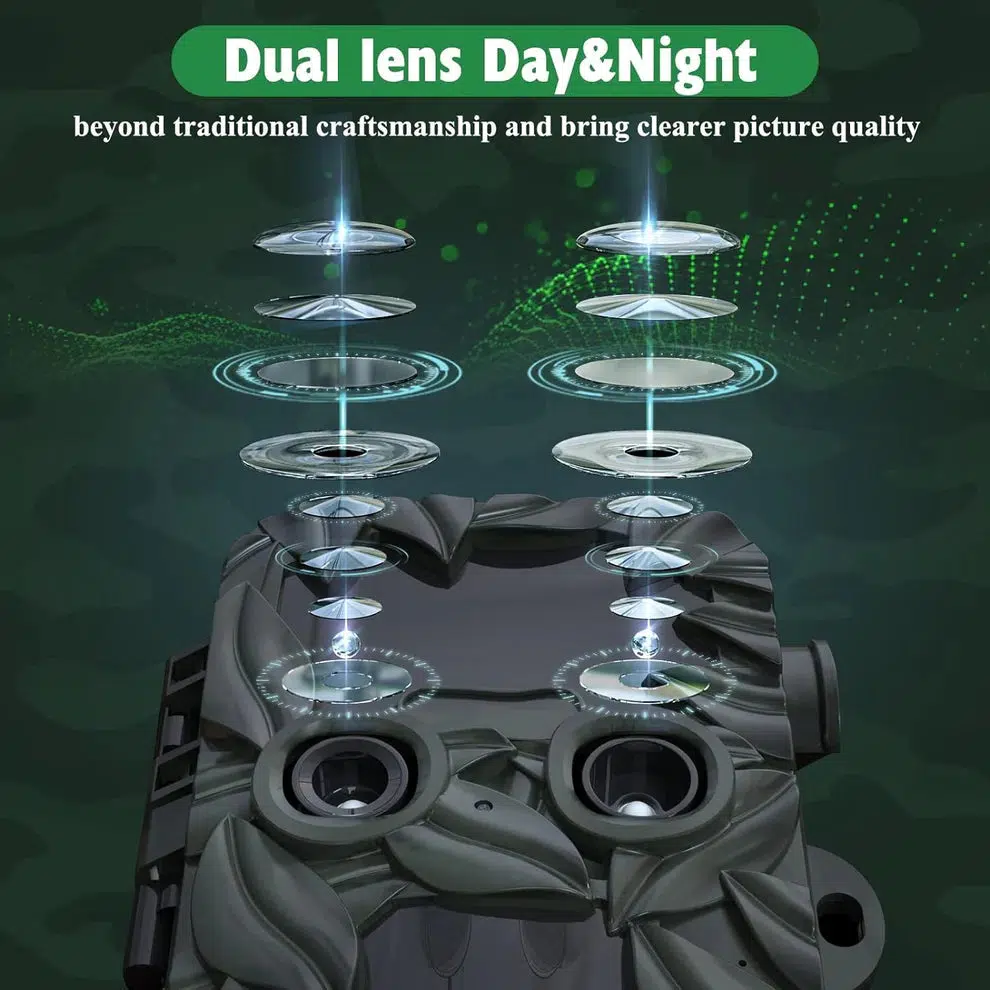 Wildlife Trail Camera Dual Cameras 4K 32MP Extraction Distance up to 25 m