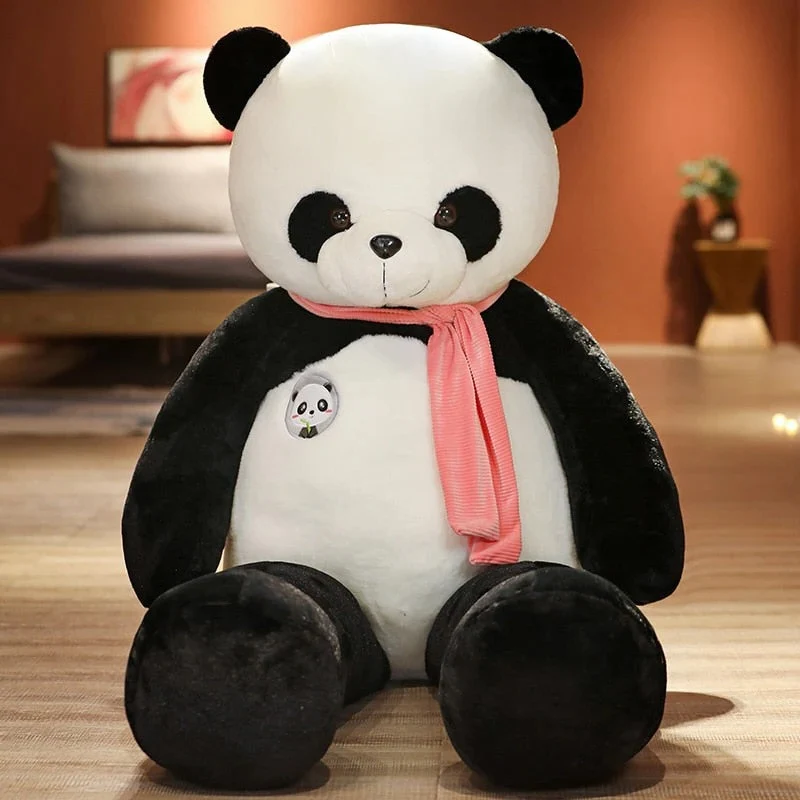 Unstuffed panda plush shell ready to be filled with your preferred material