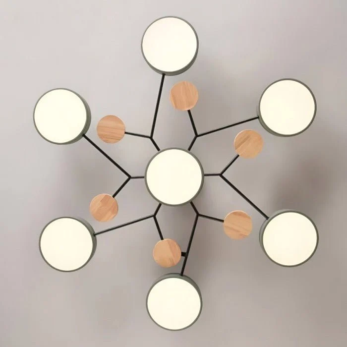 Scandinavian branch-style LED ceiling light in matte white