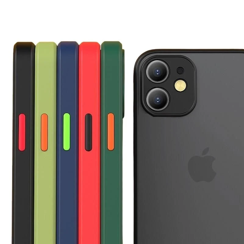 Shockproof Matte Silicone Bumper Phone Case For iPhone