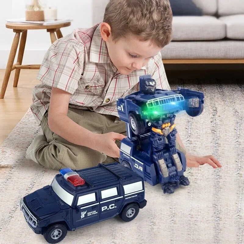 Transforming Robot Car | 2-in-1 Police Car & Robot Toy with Lights and Sound