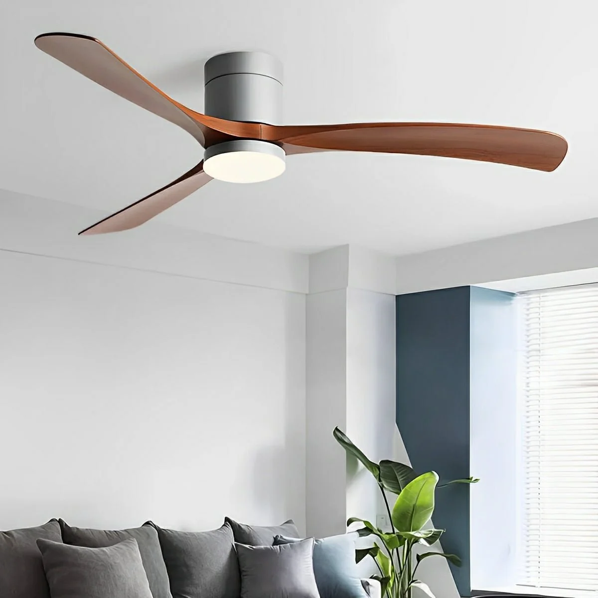 Modern Nordic ceiling fan light with LED and remote control