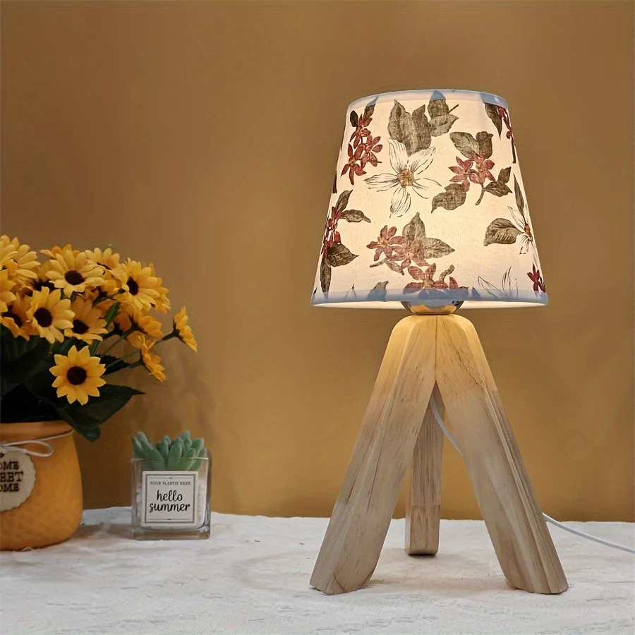 FloralGlow Lamp - Elegant LED Table Lamp with Wood