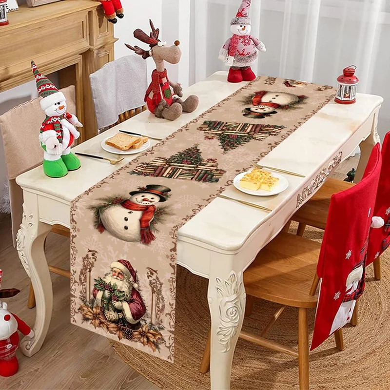 FestiLoom Christmas Table Runner – "Merry Christmas" Design – 100% Polyester – Festive Décor for Christmas & New Year