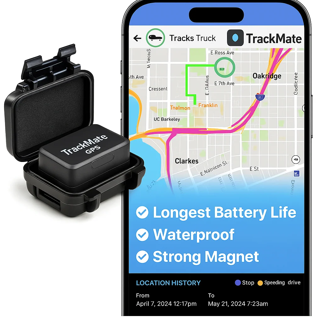 TrackMate Mini GPS Tracker – Real-Time & Magnetic