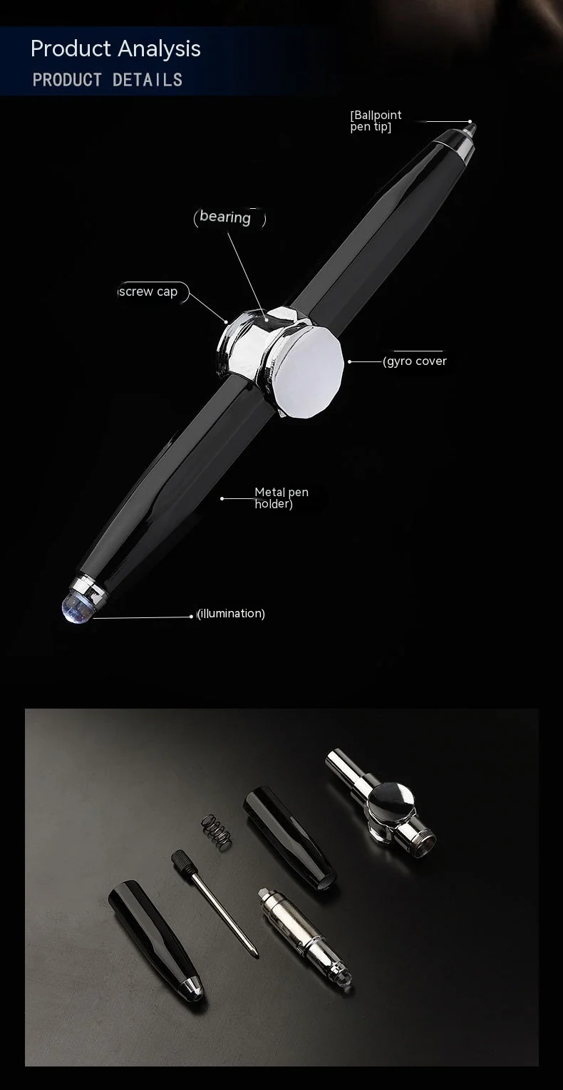 Office Supplies Ballpoint Pen Fidget Pen Metal Multi Function Stylus - Image 3