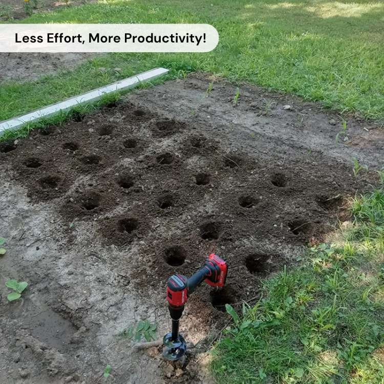 SoilBuster auger bit creating a planting hole
