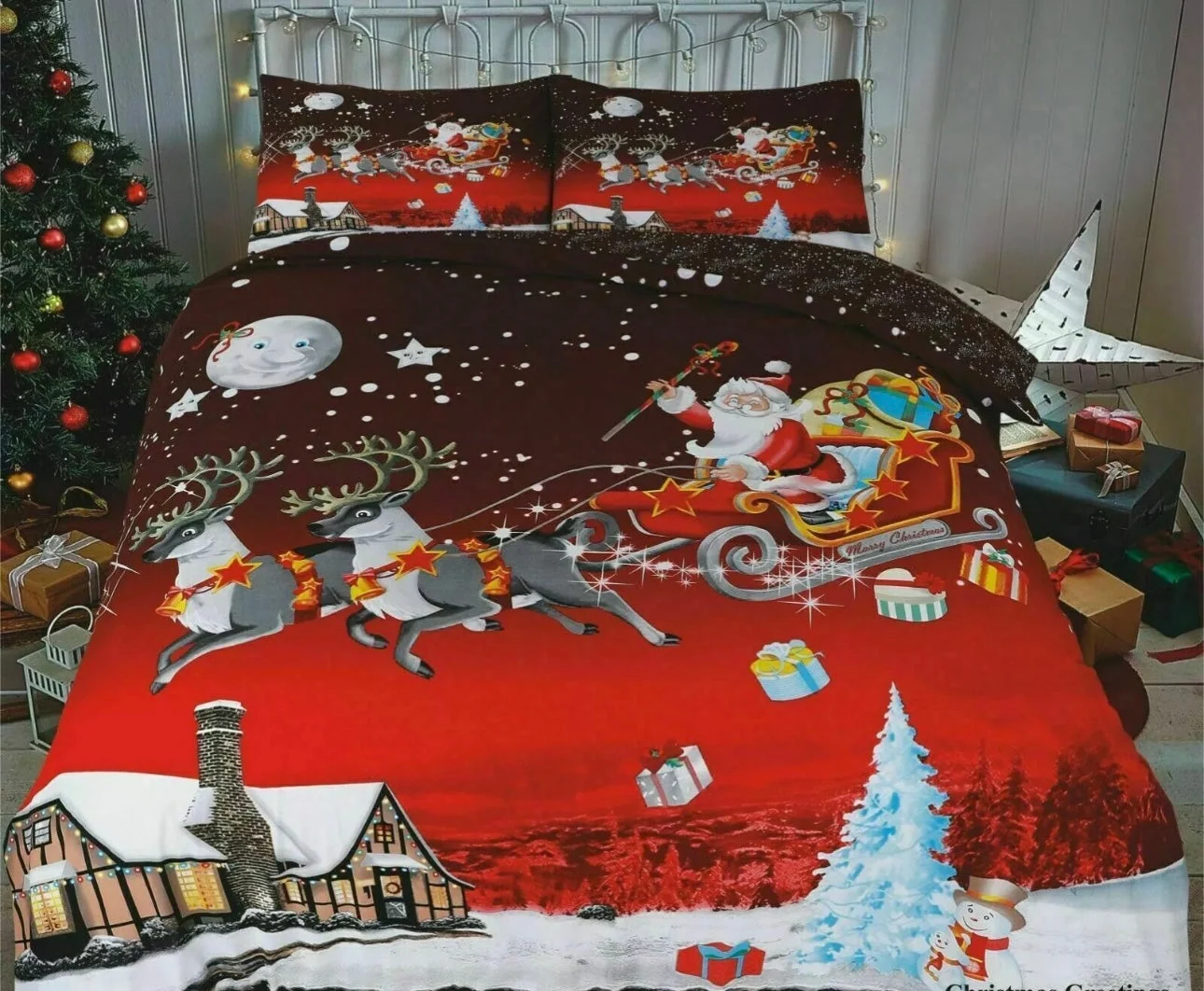 Christmas Greetings King Size Duvet Set