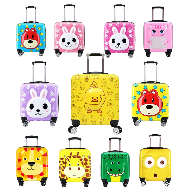Children's Hard-Shell Rolling Luggage - Fun Animal Designs