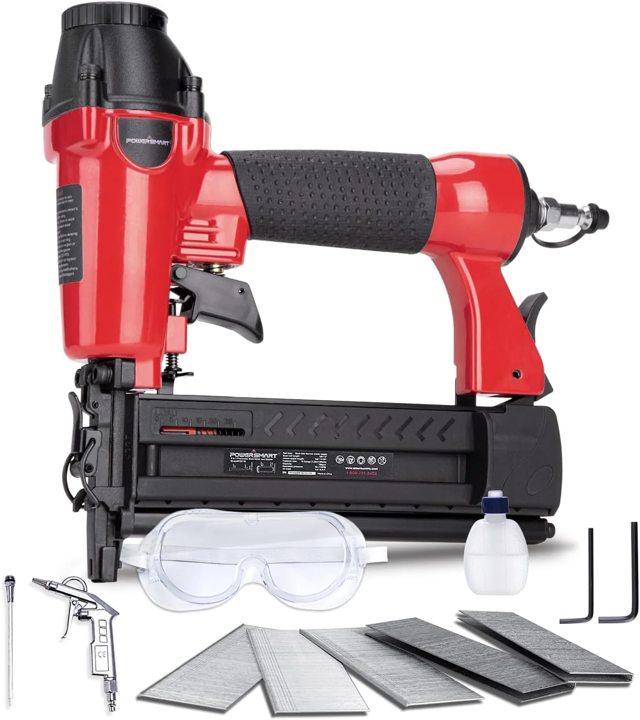 2 in 1 Nail Gun and Crown Stapler with Safety Goggles