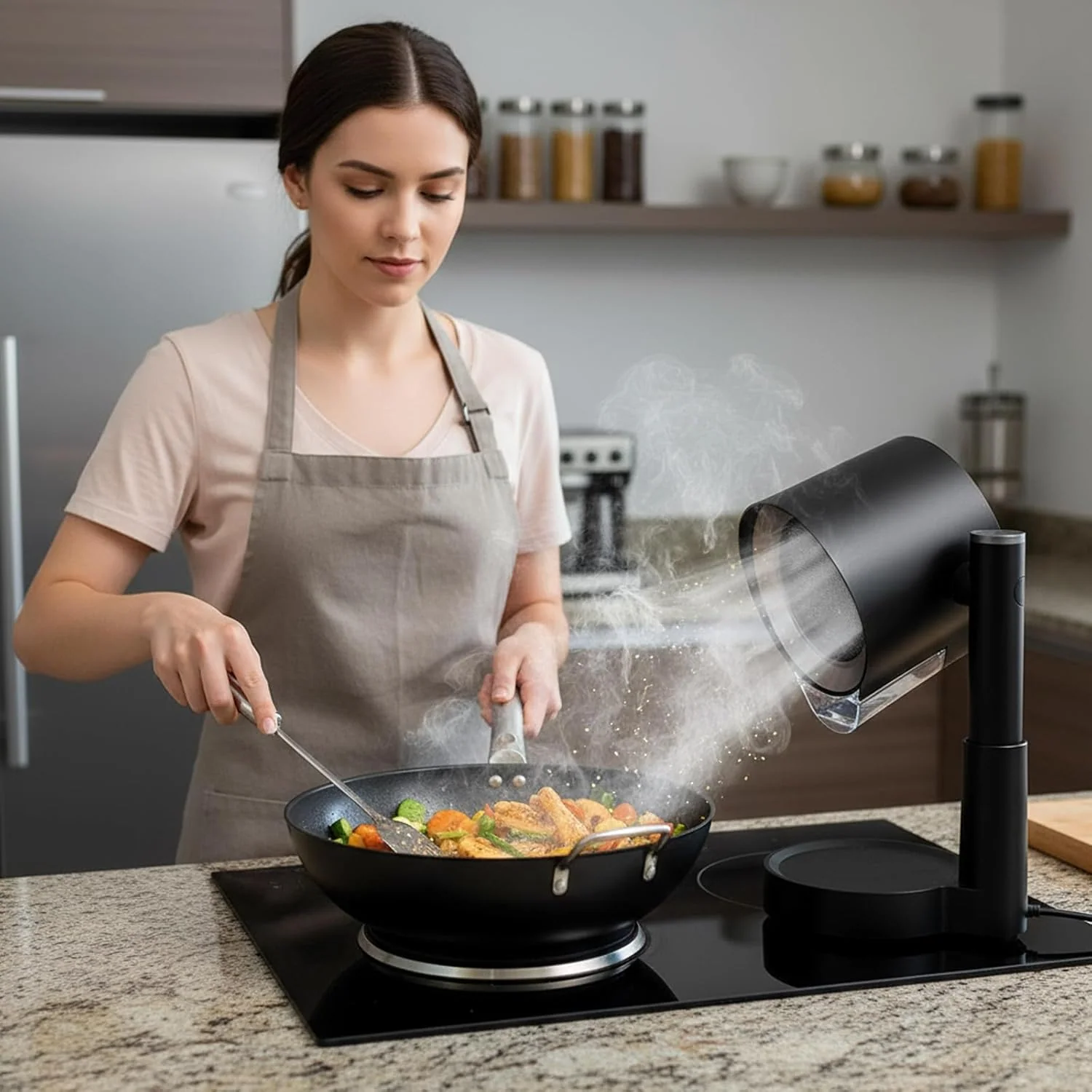 Portable Countertop Range Hood — Smoke, Odor & Grease Extractor Fan