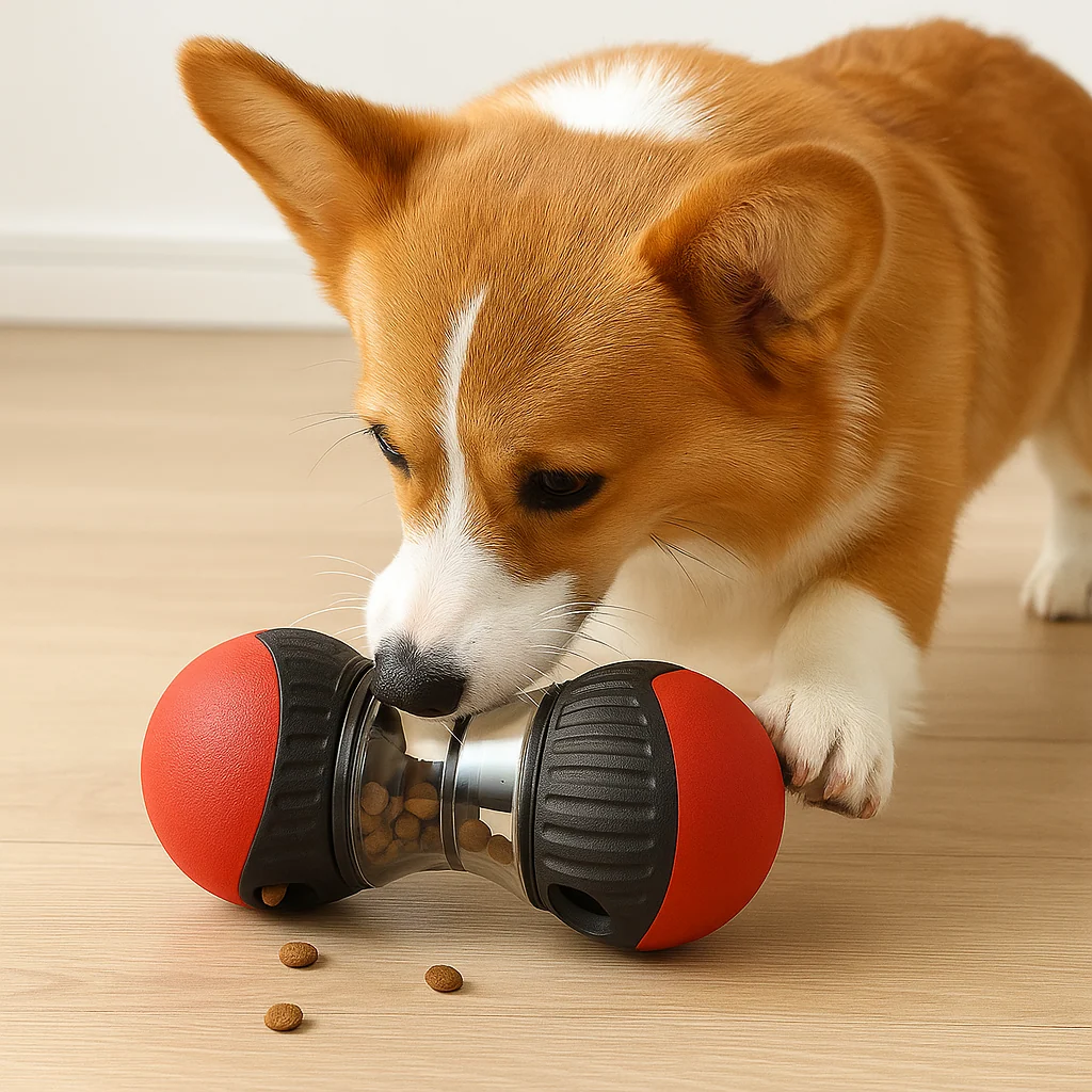 Dog Intelligence Game with Slow Food Dispenser