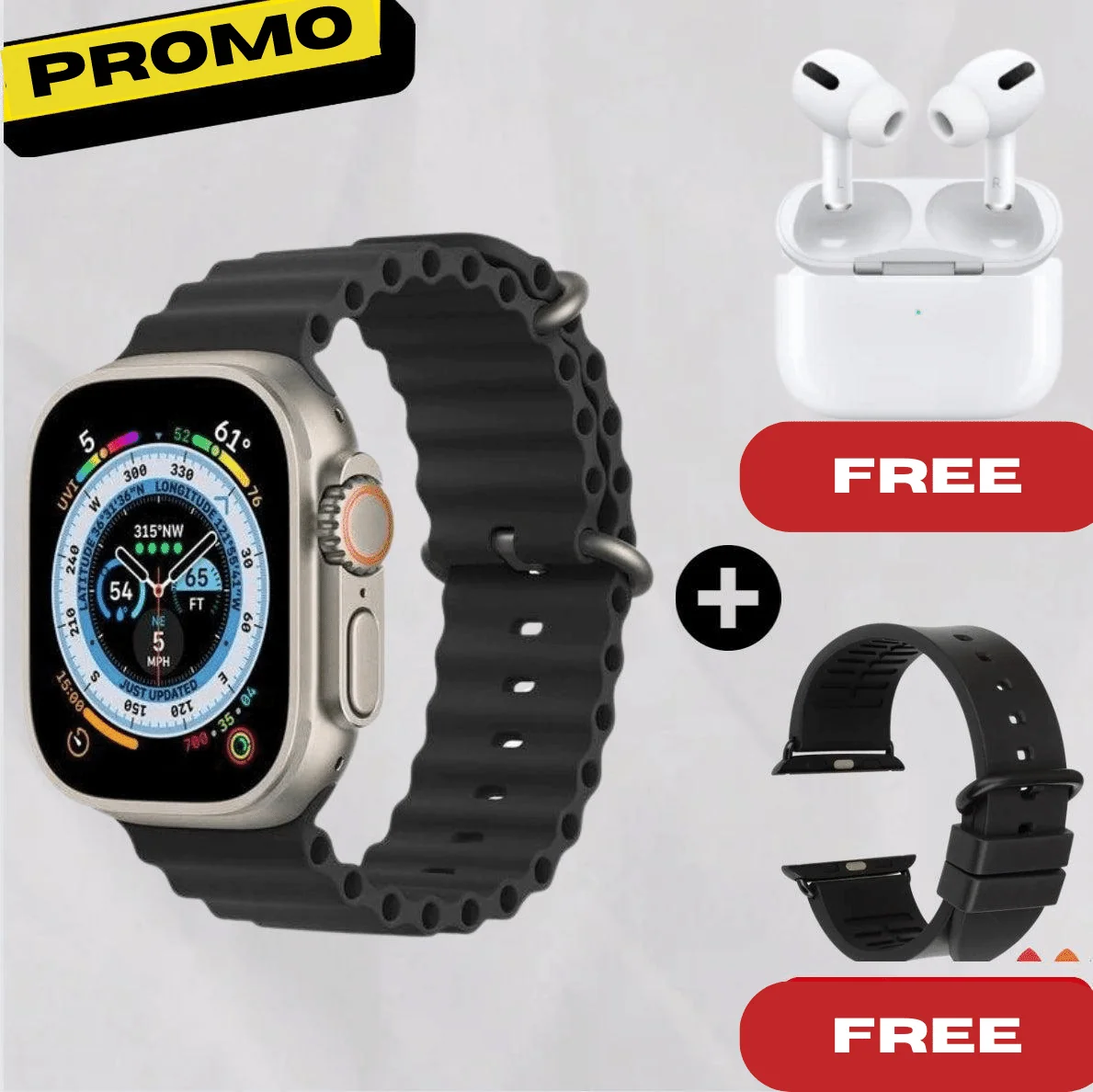 Smartwatch Calls and Sms + Free Earbuds & Bracelet | Ultrawatch™