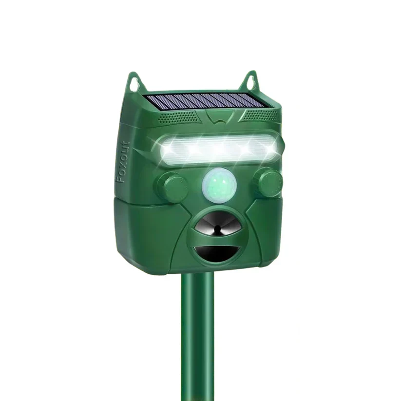 Solar Fox and Coyote Deterrent with Ultrasonic Alarm and LED
