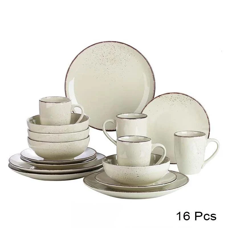 Stoneware Tableware Set – Beige Ceramic Dining Collection for Modern Homes / NATUR