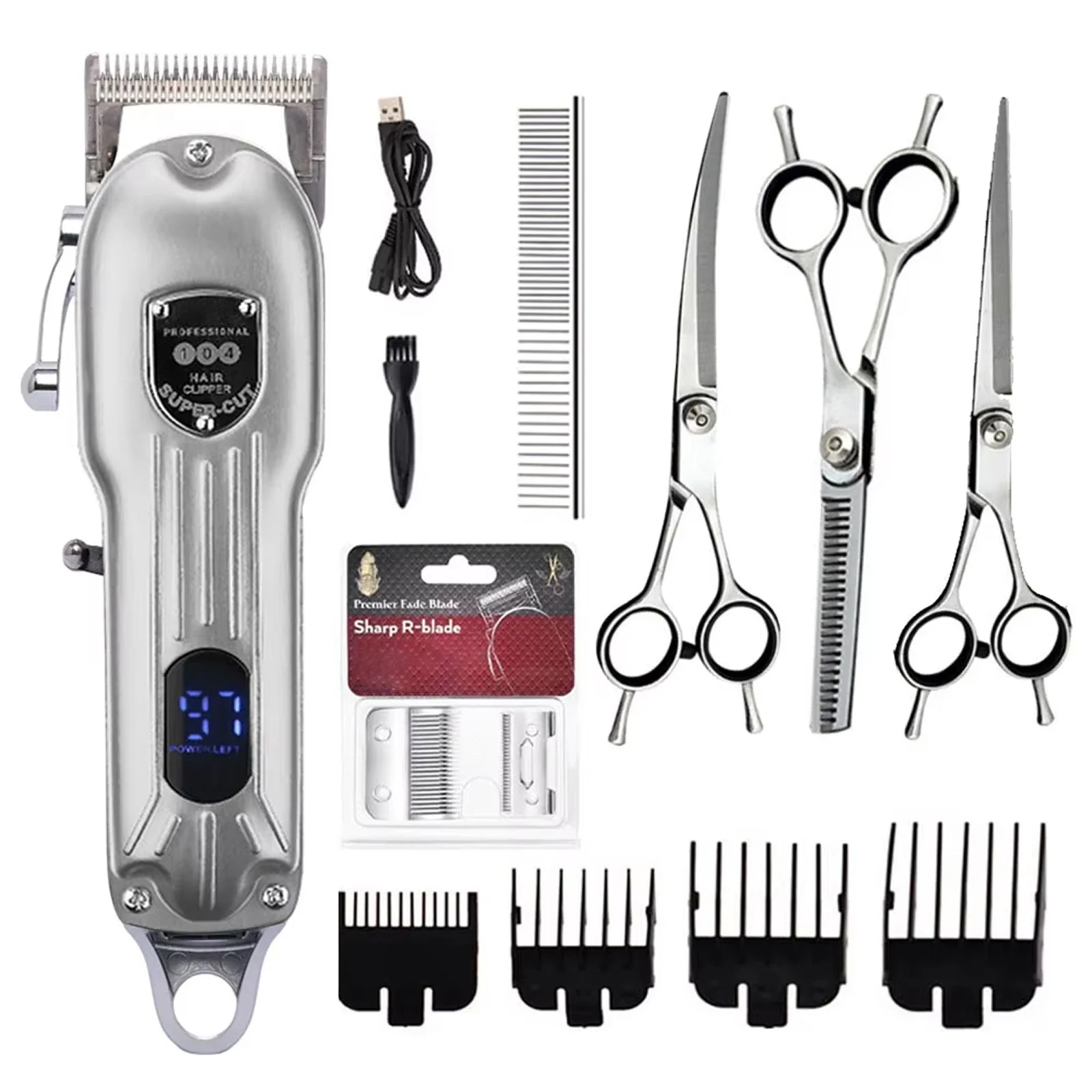 Snipawsi Ultra-Quiet Cordless Pet Grooming Clippers for Dogs & Cats