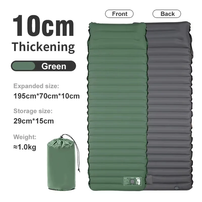 CapixMat 4-Inch Inflatable Camping Mattress – Built-in Foot Pump, Waterproof Fabric & Splicing Buttons