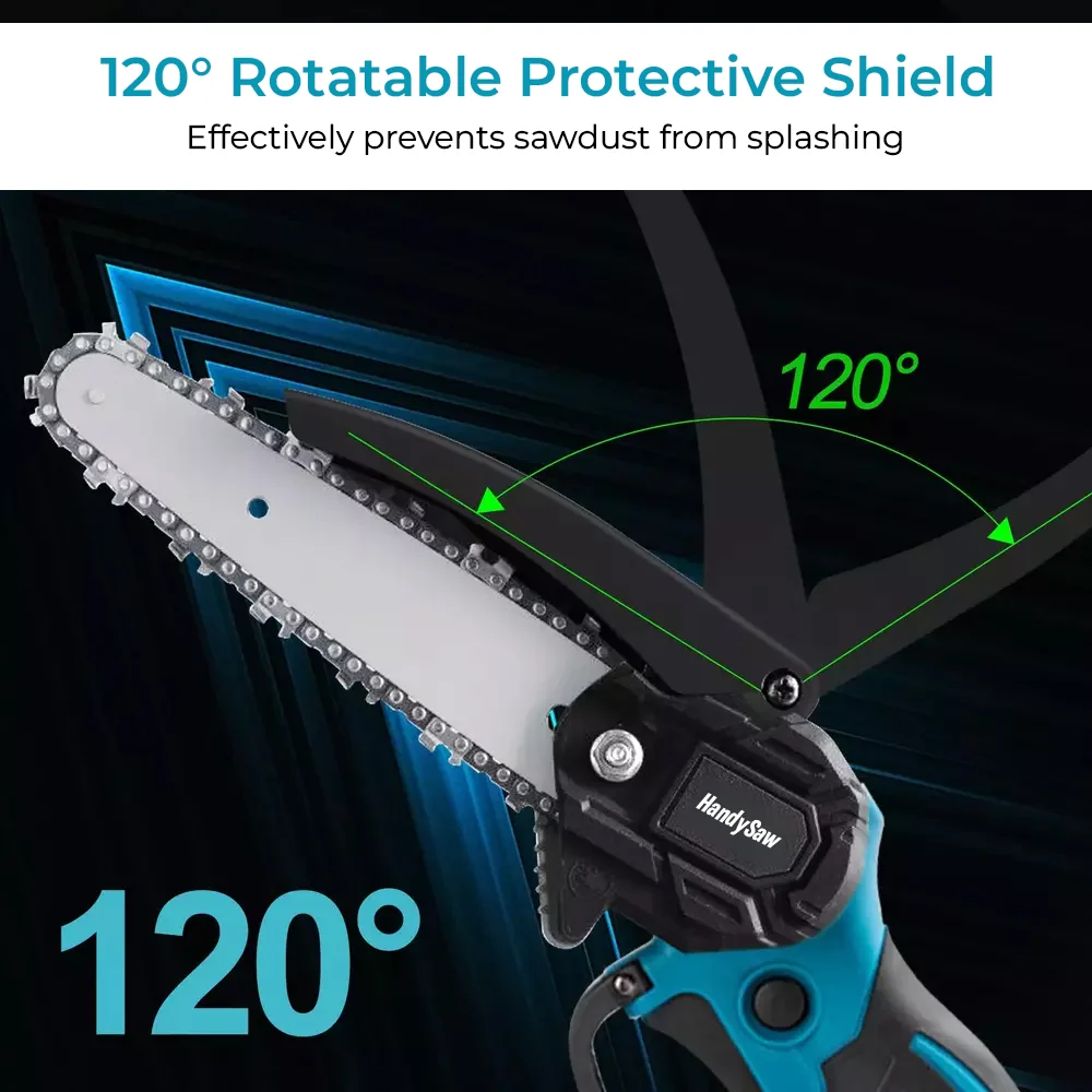 SawPro™ Cordless Mini Chainsaw – 3000W One-Hand Saw with 2 Batteries