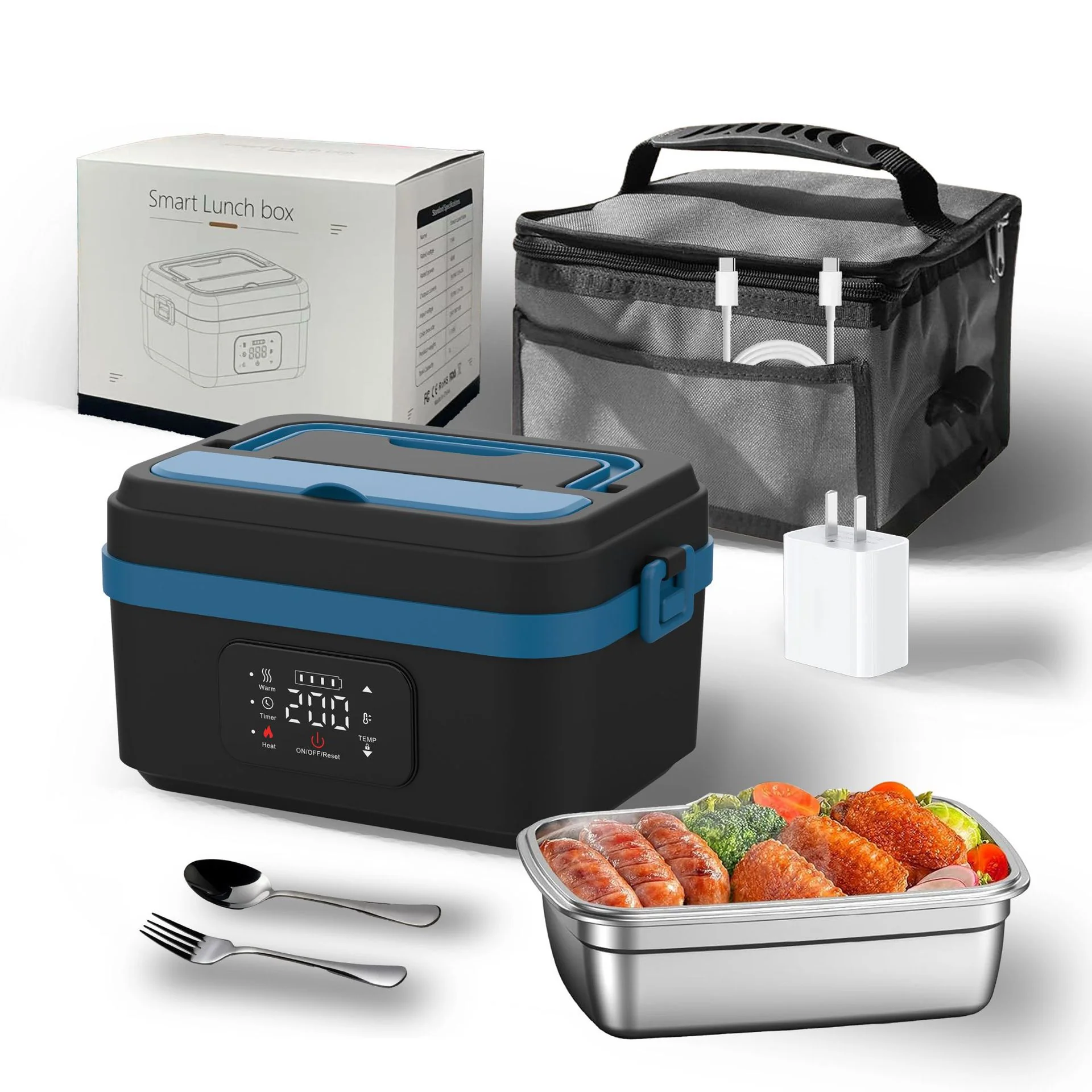 Electric Lunch Box – Cordless Self-Heating Food Warmer with 16000mAh Battery