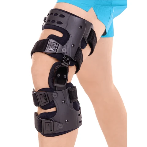 Men's Osteoarthritis Unloader Knee Brace worn on the knee for targeted pain relief