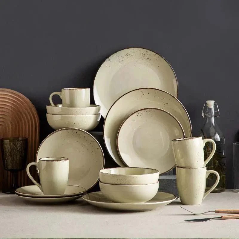 Stoneware Tableware Set – Beige Ceramic Dining Collection for Modern Homes / NATUR
