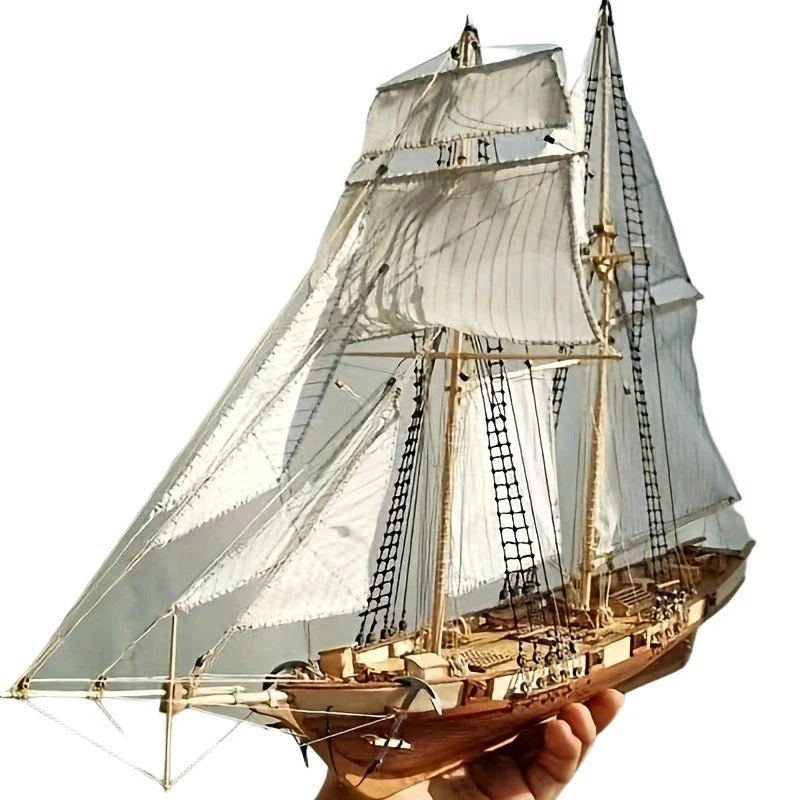 Classic Wooden Sailboat Model – Detailed 3D Puzzle for Boat Enthusiasts |