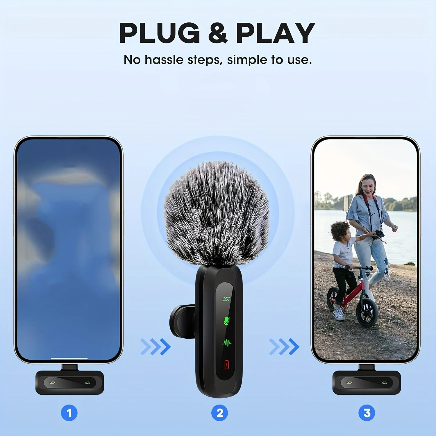 Wireless Lavalier Microphone | Dual USB-C Recording System