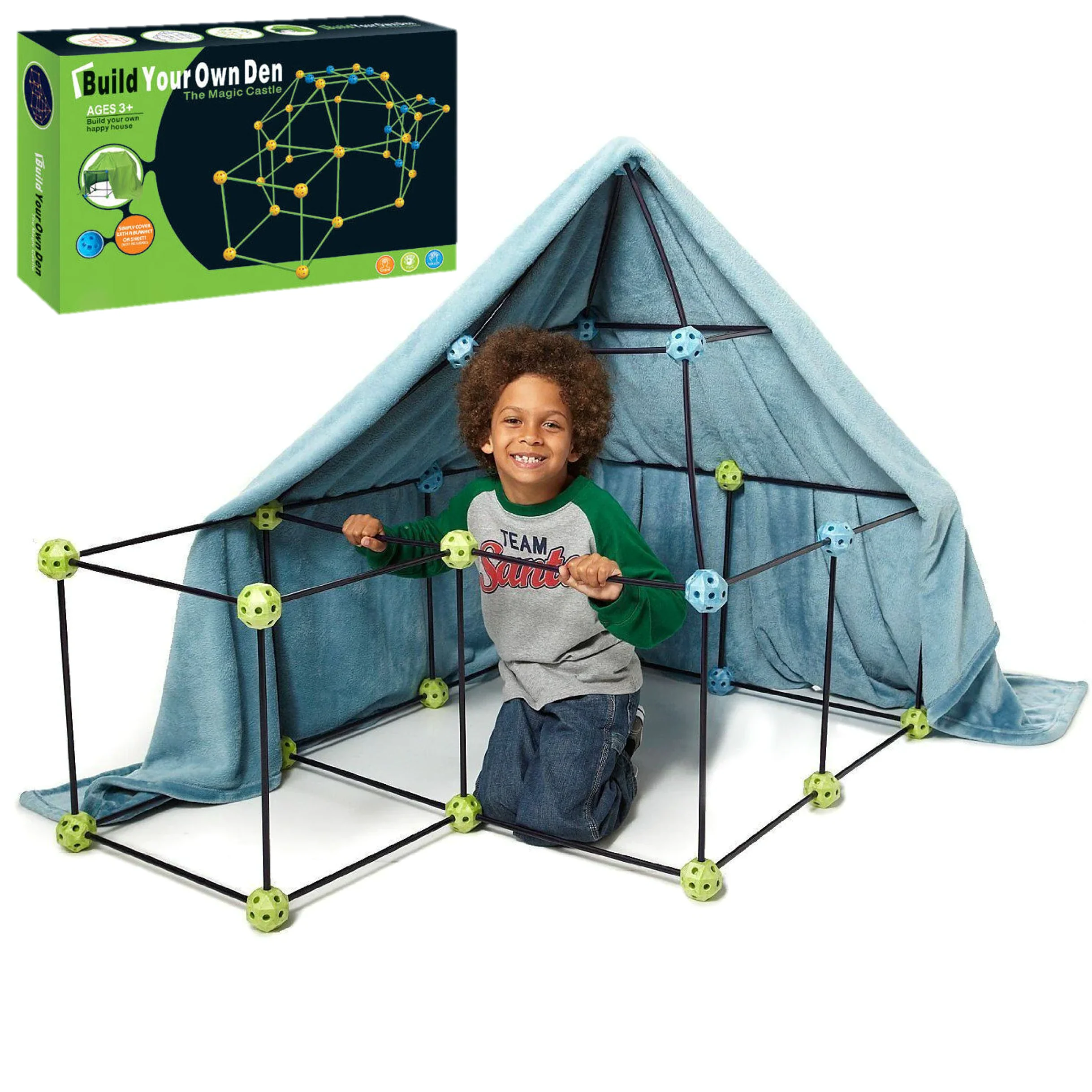 © Kids DIY Fort STEM Building Kit Toy - 72Pcs or 144Pcs DIY - Play House, Best Secret Base