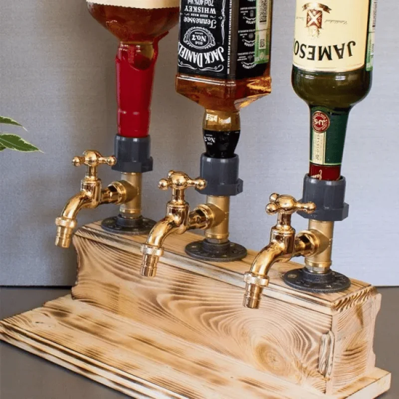 WH-7cfcefb708f9788edb66e33d7dcd6d365e933f0bc122859c35afeb18e524df6e Wooden Drink Dispenser - Luxurious and Functional - Image 1