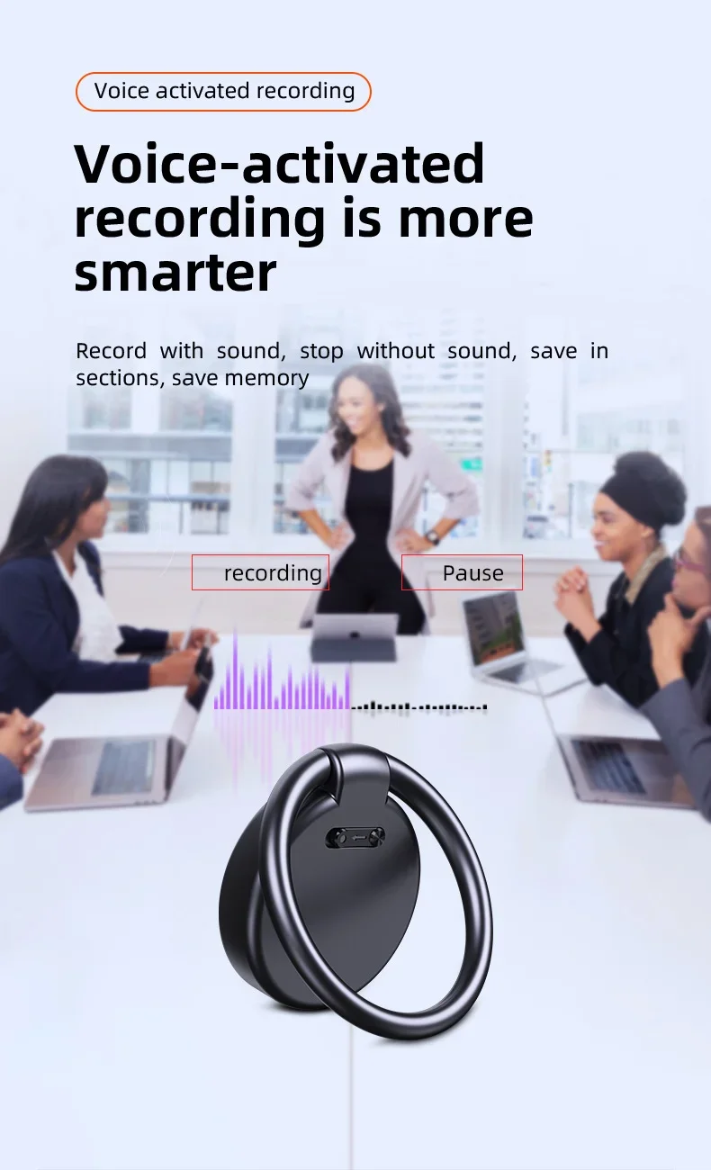 32GB Keychain Voice Recorder — Mini Digital Dictaphone, MP3 Player with Noise Reduction