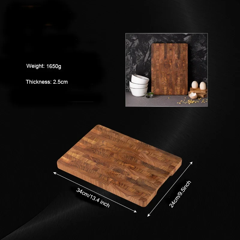 Teak end grain cutting board: a large wooden chopping and charcuterie board with hidden handles