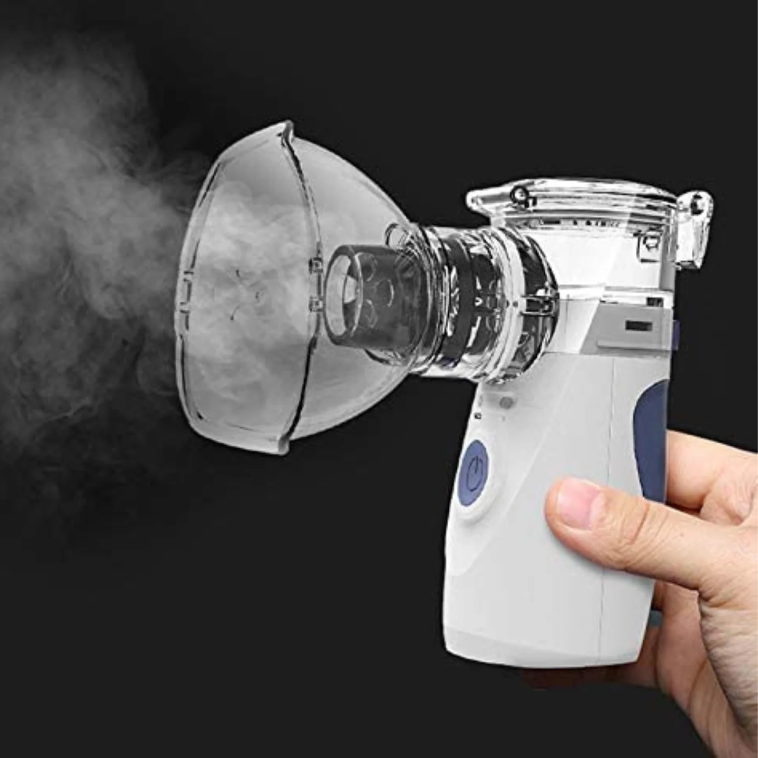 Portable Ultrasonic Nebulizer | Adjustable Airflow, 0.5-5 Micron Fine Mist | USB Rechargeable, Adult & Child Masks