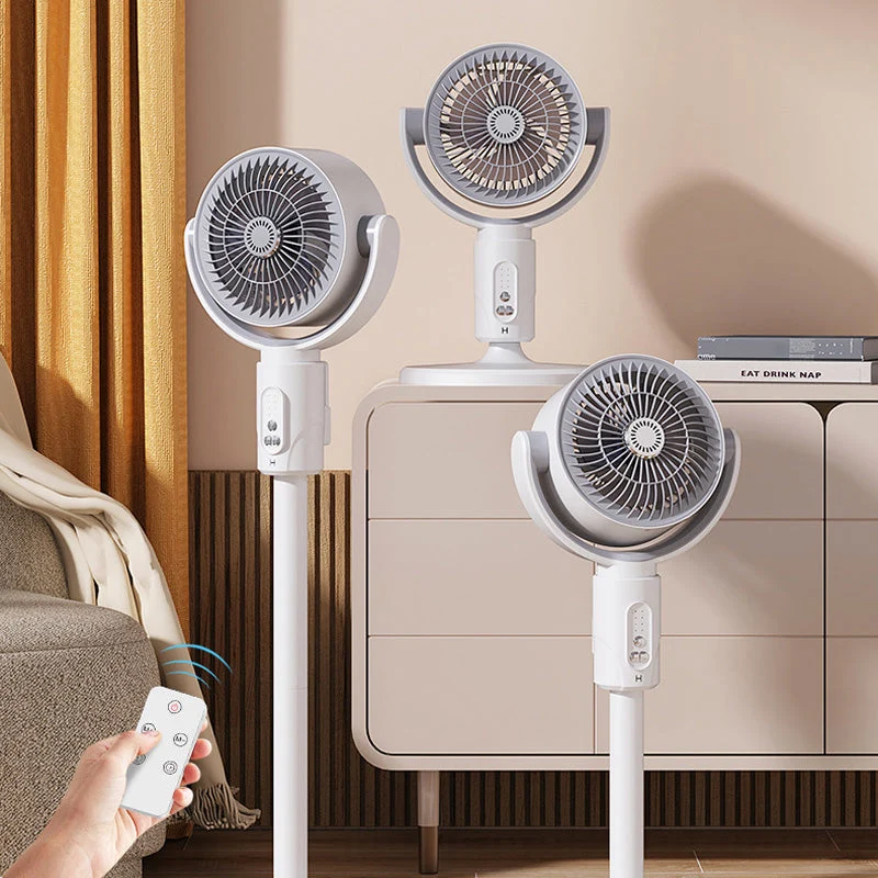 USB Pedestal Fan With Height Adjustment, Remote, Five Speeds, Oscillation, Quiet 36dB