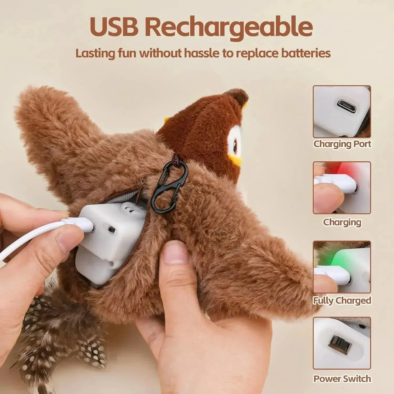 Cat toy bird infused with catnip