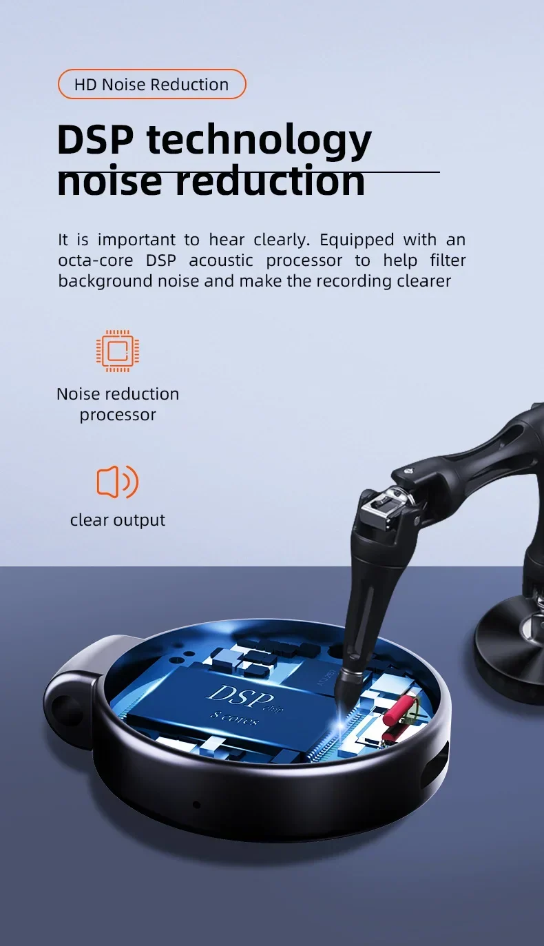 32GB Keychain Voice Recorder — Mini Digital Dictaphone, MP3 Player with Noise Reduction