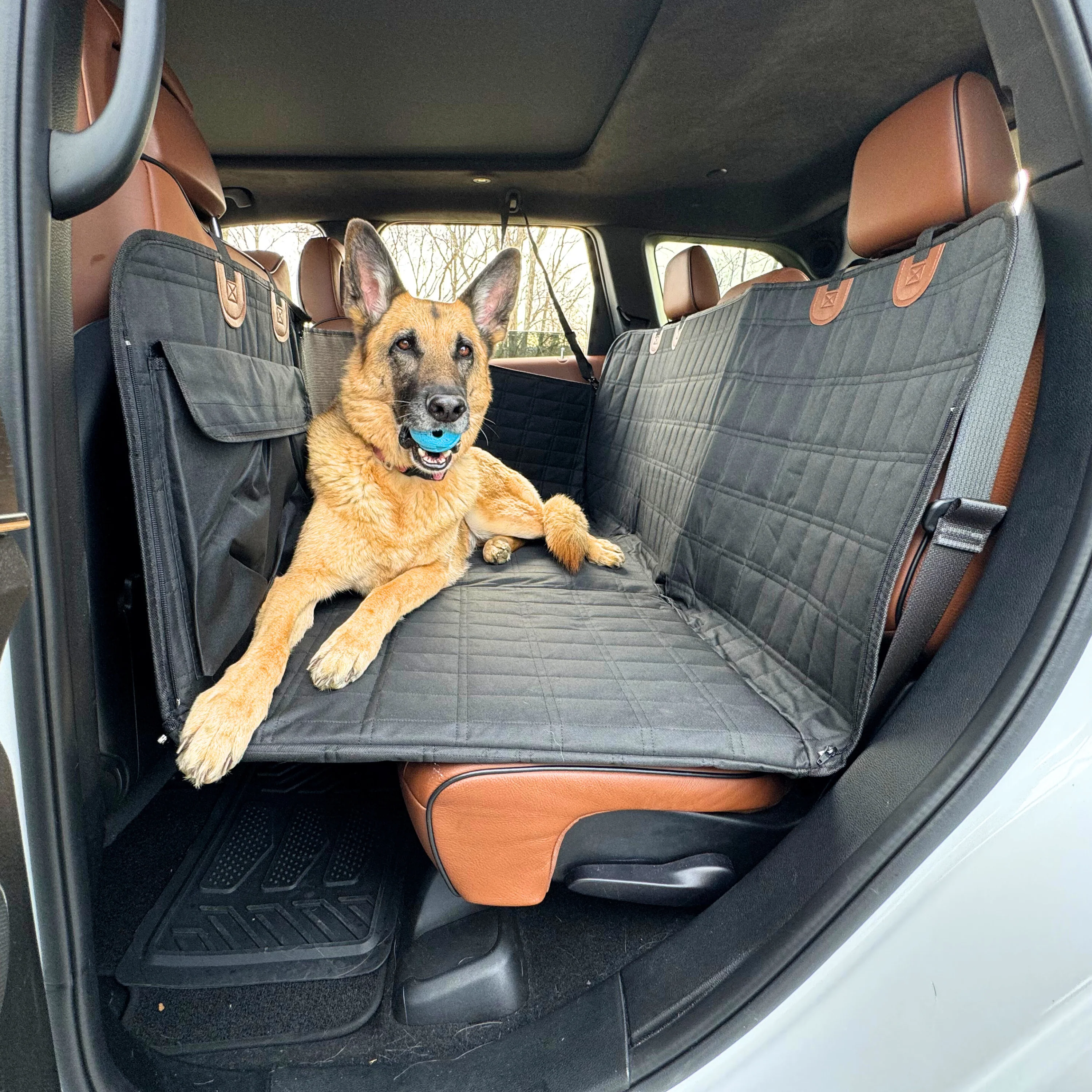 Backseat Extender for Dogs - Black with Door Covers