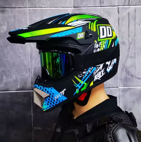Motocross Helmet For Youth Riders, Includes Goggles, DOT Approved