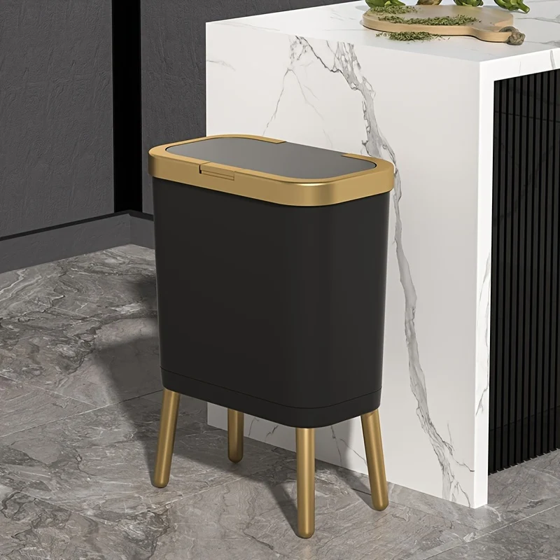 Odour-sealing trash can with elevated legs