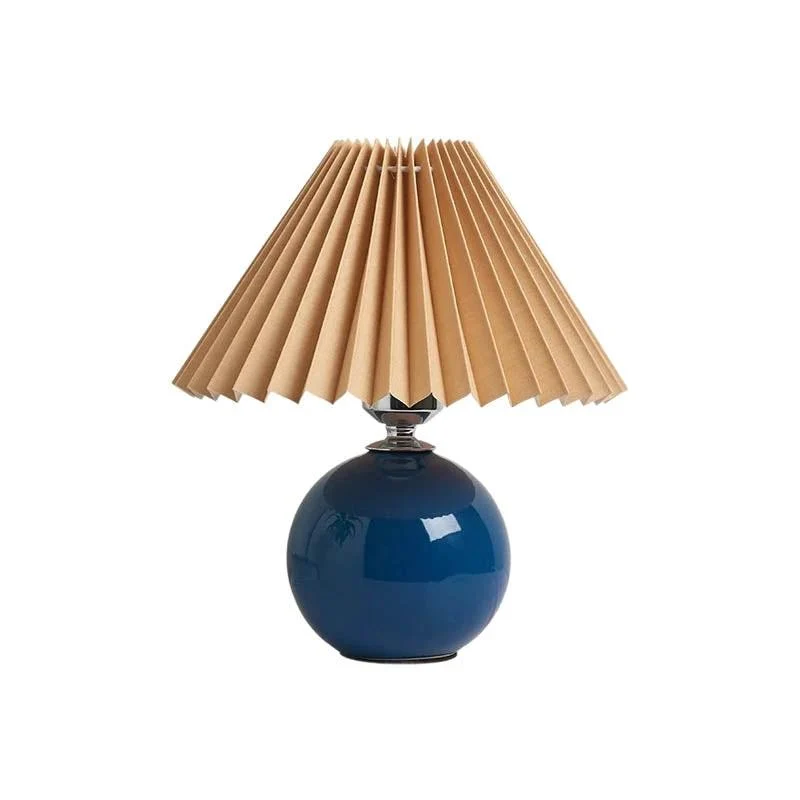 Minimalist Table Lamp / Pleated Shade Bedside Light
