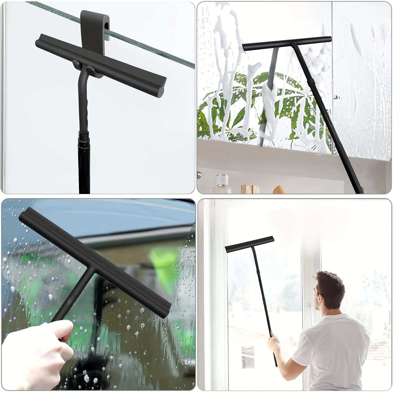 Extendable Shower Squeegee with telescopic handle